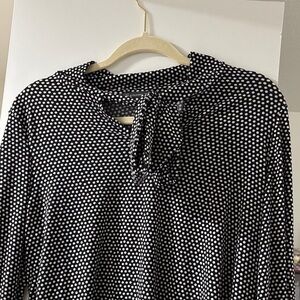 Adrianna Papell Black and White Polka Dot Top